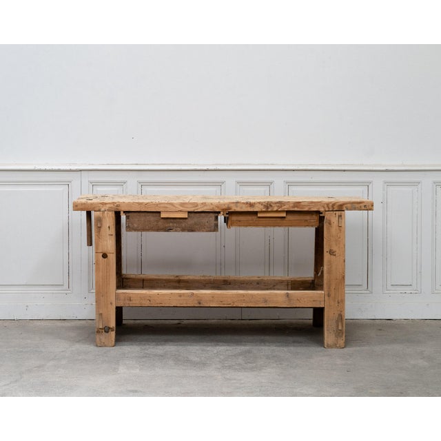 Antique Workbench in Fir Wood, 1940 For Sale - Image 15 of 16