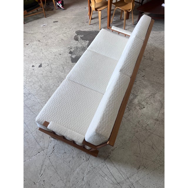 White Reupholstered Vintage Spindle Back Sofa by Manuel Martin For Sale - Image 8 of 8