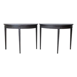 Pair of Swedish Demi-Lune Tables, circa 1880 For Sale