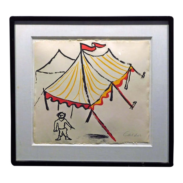 Alexander Calder "Circus Tent" Hand Signed Lithograph on Paper For Sale