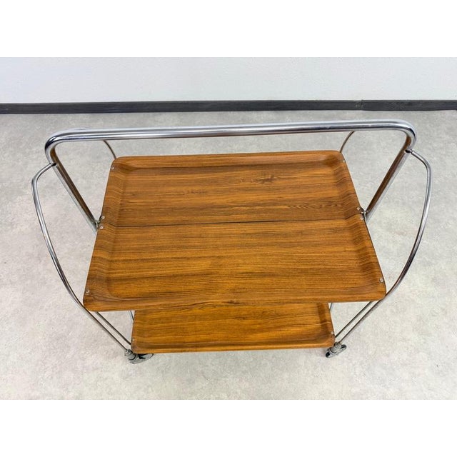 Mid-Century Dinett Folding Serving Cart from Bremshey & Co., 1970s For Sale - Image 6 of 10