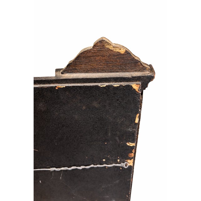 Late 19th Century Antique Black & Gilt Ebonized Wood Mirror, Turn of the 20th Century (40″ × 27″) For Sale - Image 5 of 17