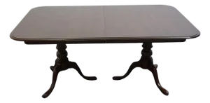 Ethan Allen Georgian Court Solid Cherry Traditional Style 84" Double Pedestal Dining Table 11-6093