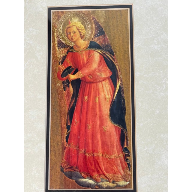 Rafaelite Angel Vintage Chromolithograph in Gold Frame For Sale - Image 4 of 4