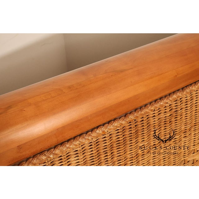 Lexington Cherry And Wicker Queen Sleigh Bed For Sale - Image 17 of 18