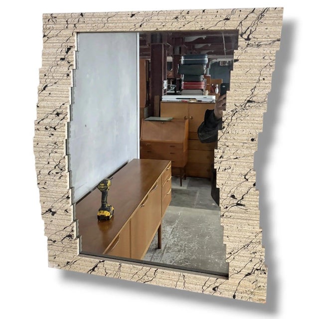 Vintage Textured Wall Mirror For Sale - Image 4 of 9