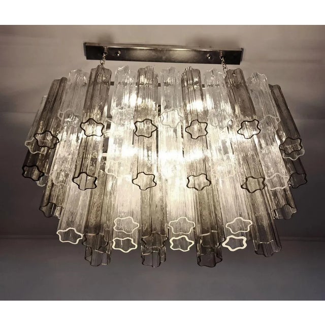 Murano Tube Chandelier with 62 Transparent and Smoked Glass, 1982 For Sale - Image 18 of 18