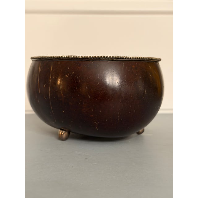 John Hardy Natural Carved Coconut Bowl With Sterling Silver Details For Sale - Image 10 of 12