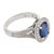 Vintage Gia 2.00 Carat Sapphire Diamond 14k White Gold Ring, Size 6.5 For Sale - Image 4 of 6