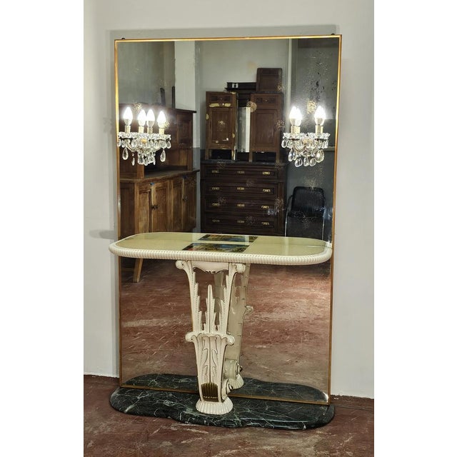 Forest Green Italian Green Console, 1940s For Sale - Image 8 of 9