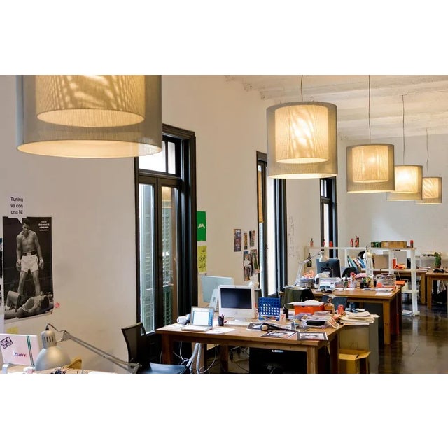 White and Grey Moaré Pendant Lamp by Antoni Arola For Sale - Image 9 of 10