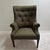 Traditional Early 2000s Hickory Chair Isaac Wing Chair in Olive Wool Felt Upholstery For Sale - Image 3 of 12