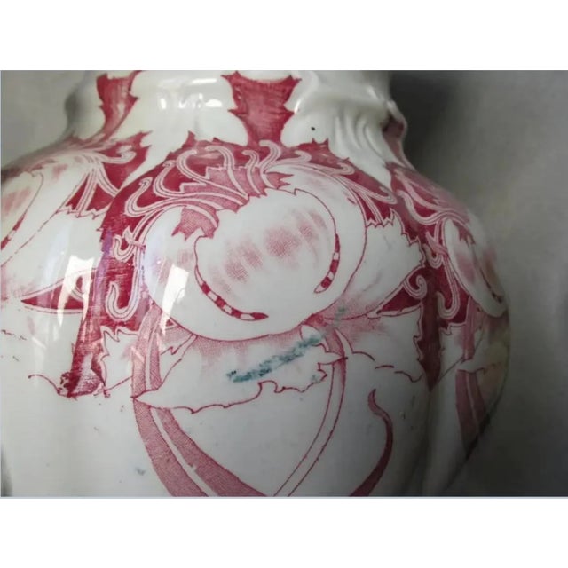 Antique Circa 1910 Art Nouveau Transferware Water Pitcher, Aurora For Sale - Image 6 of 8