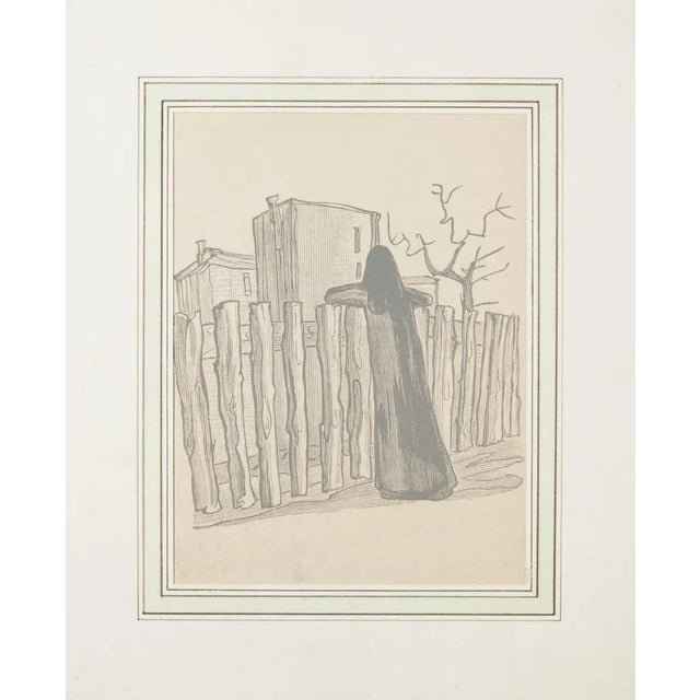 Houses in the City is an original woodcut on ivory-colored paper glued on cardboard, realized . In excellent condition: as...