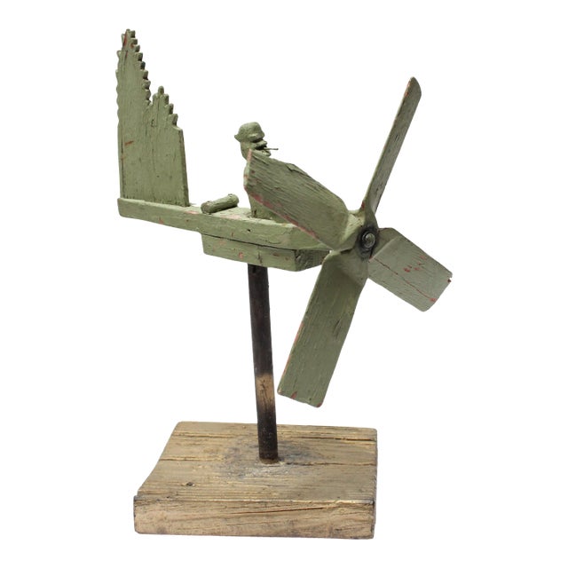 Circa 1940s Folk Art "Smoking Boatman" Whirligig For Sale