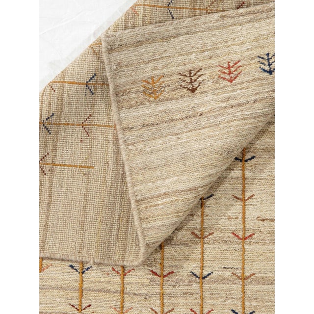 Late 20th Century Hand-Knotted Persian Sumak-Style Gabbeh Weave Rug 4'7" X 6'6" For Sale - Image 4 of 4