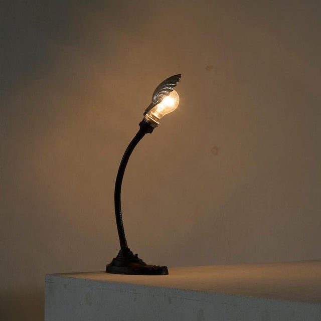 Metal Art Deco Shell Shade Table Lamp, 1950s For Sale - Image 7 of 16