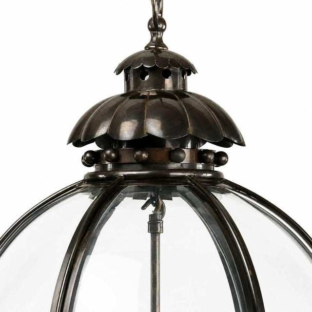 Vaughan Brass and Bronze Globe Lantern For Sale - Image 4 of 4