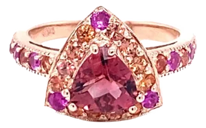 2.31 Carat Tourmaline Sapphire 14 Karat Rose Gold Cocktail Ring