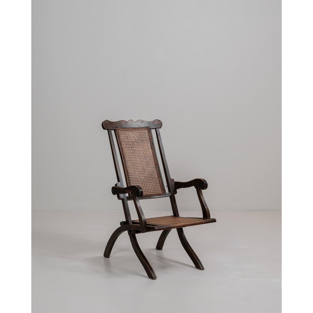 Wood 1900s French Wooden Folding Armchair With Cane Back For Sale - Image 7 of 18