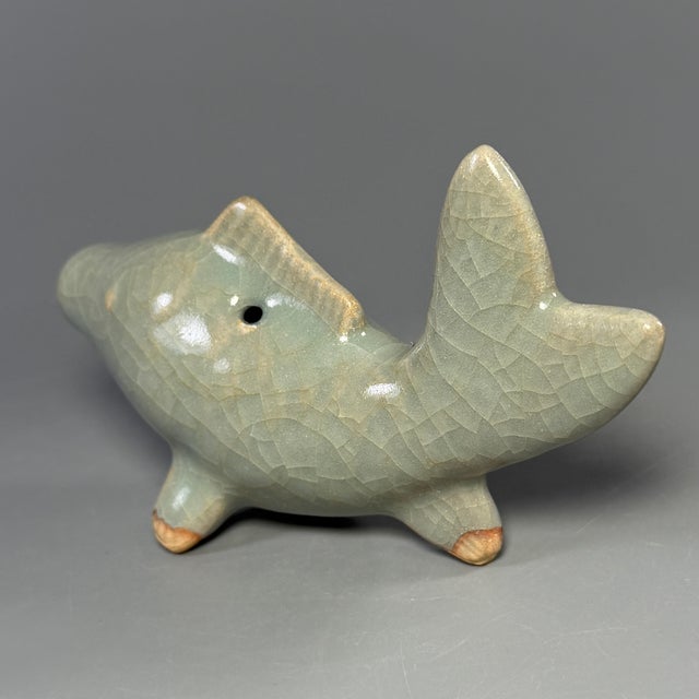 Antique Chinese Longquan Celadon Fish Form Water Dropper For Sale - Image 4 of 6