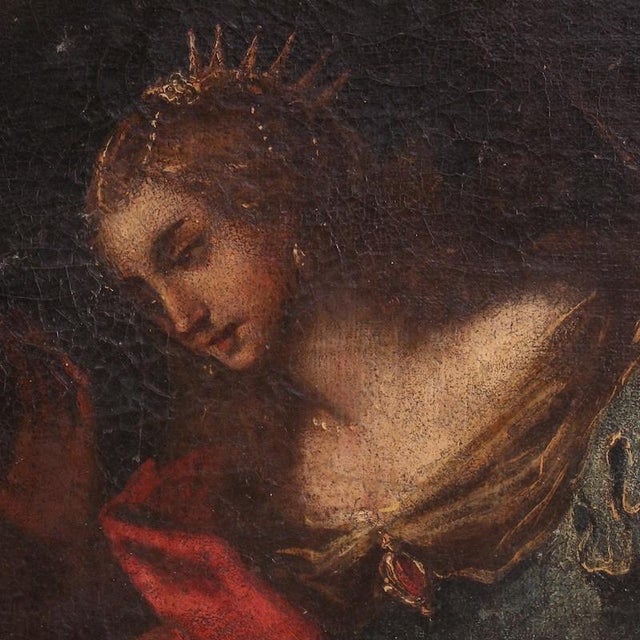 Genoese School Artist, Moses Saved from the Waters, 1670, Oil Painting on Canvas For Sale - Image 14 of 16