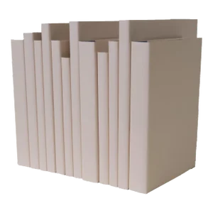 Decorative Books - Warm Sand Oversized Paper Wrapped Book Bundle - 1 Foot of Off White Books