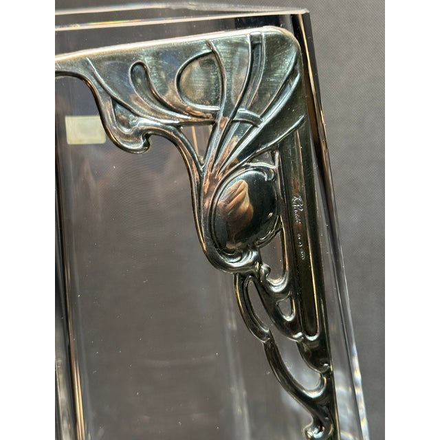 Transparent Late 20th Century Florentino Renato Raddi Silver Embellished Crystal Vase For Sale - Image 8 of 12