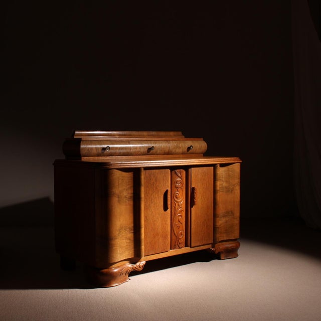 Art Deco Superstructure Sideboard in Oak and Walnut, Germany, 1920s For Sale - Image 13 of 13