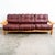 Oxblood Red 1960s Mid Century Danish Modern Sofa Couch Oxblood Red Leather 3 Seater Oak Tufted For Sale - Image 8 of 12