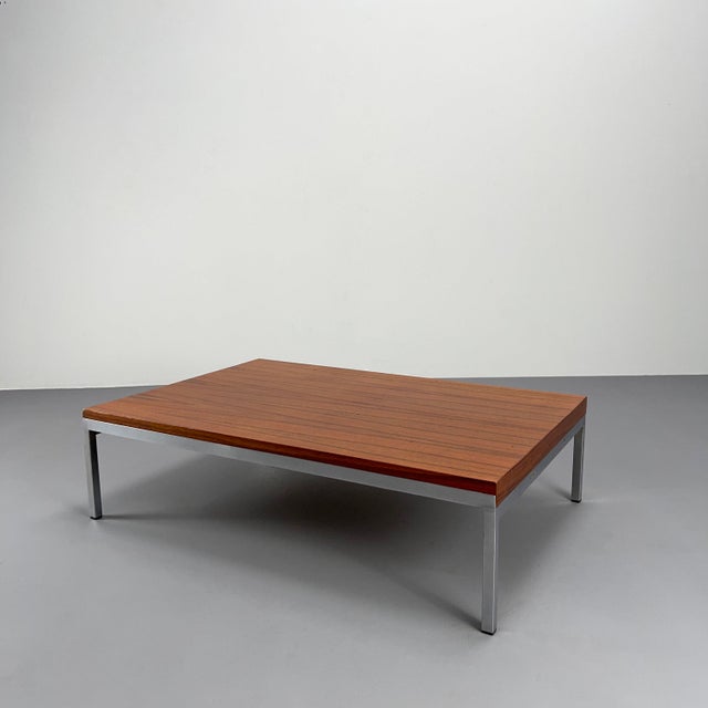 1960s Vintage Coffee Table in Stainless Steel and Teak by Johannes Spalt for Wittmann, 1960s For Sale - Image 5 of 9