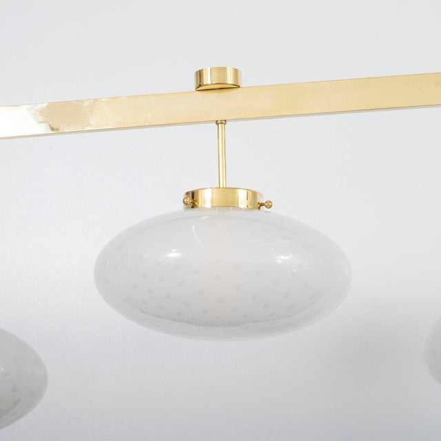 Modern linear chandelier with Murano glass shades For Sale - Image 14 of 15