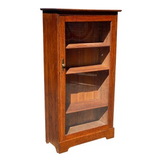 Early 20th Century Antique Tiger Oak Larkin Single Door Bookcase For Sale