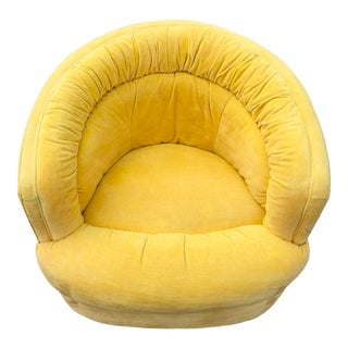 1990s Vintage Custom Yellow Club Chair For Sale