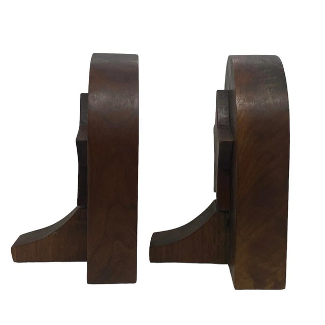 Mid 20th Century Rustic Handcrafted Mahogany Bookends With Star Motif - A Pair. This heavy pair of bookends are in very...