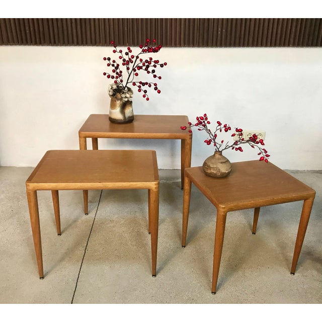 Danish Oak Wood Nesting Tables, 1960s, Set of 3 For Sale - Image 6 of 18