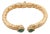 Cleopatra Emerald Stone & Gold Cuff Chunky Bracelet For Sale