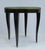 Donghia C. 1980's Donghia "Essence" Collection Round Side/End Table Satin Black Lacquer Finish With Brushed Brass Details For Sale - Image 4 of 18
