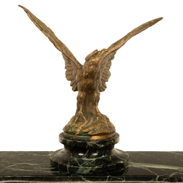 Antique 19thC French Empire Gilt Bronze Marble Eagle Desk Set Twin Inkwell 1880 For Sale - Image 14 of 16