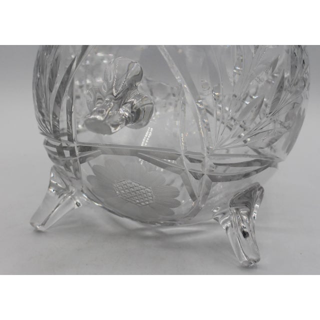 Circa 1900 American brilliant cut glass footed rose bowl or toddy bowl. Unusually large for a stunning bouquet or as a...