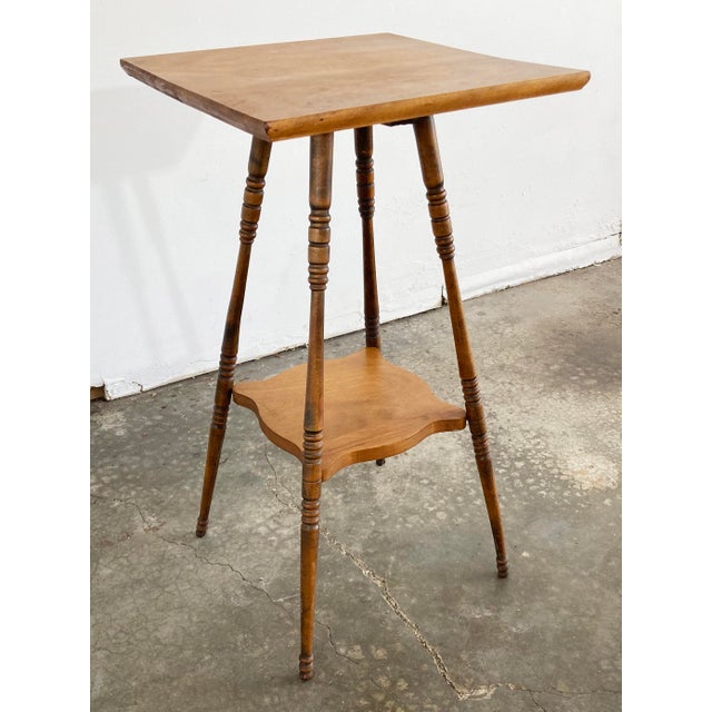 Early 20th Century Antique Turned Wood Two Tier Table or Stand For Sale - Image 5 of 8