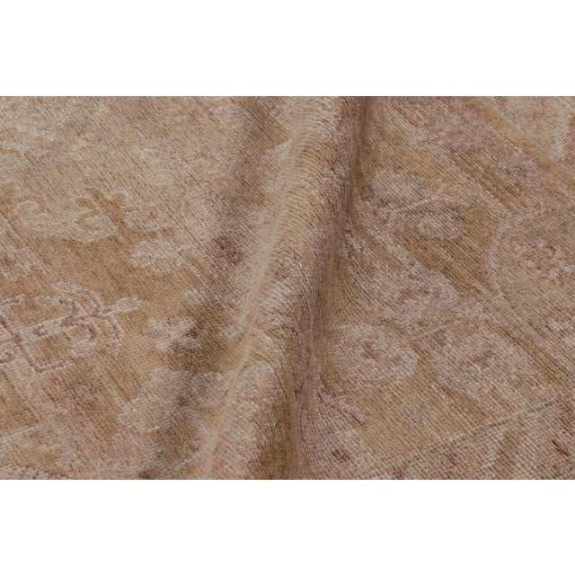 Textile Rug & Kilim’s Modern Classics Rug in Beige and Gold Traditional Geometric Floral Pattern For Sale - Image 7 of 8