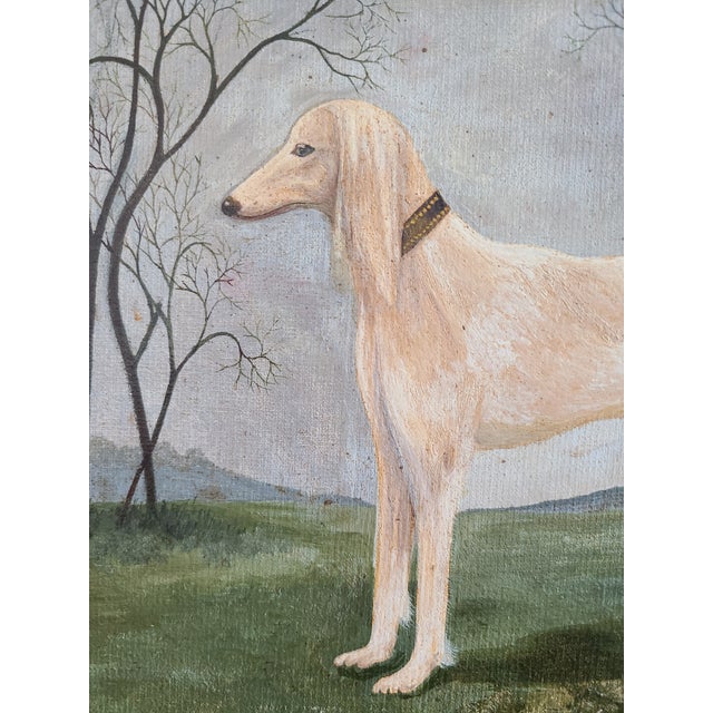 Antique 19th Century Oil Painting Portrait of a Saluki Dog For Sale - Image 4 of 17
