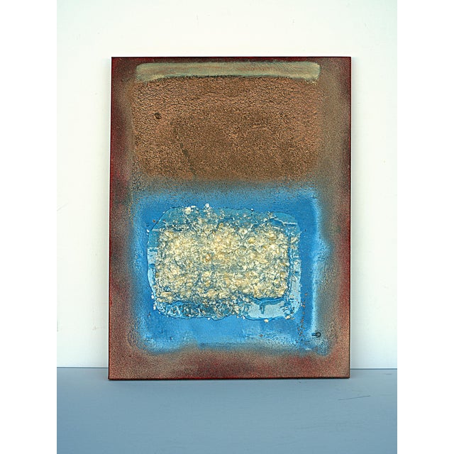 From The Continuing Series Rothko Surprise. #92 Seashells 2020 16"W x 20"H x .75W Metallic Enamel, Oil, Oil Pastel, Chalk,...