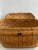 Vintage Chinese Herringbone Weave Cane and Wicker Lidded Basket Storage For Sale - Image 9 of 12
