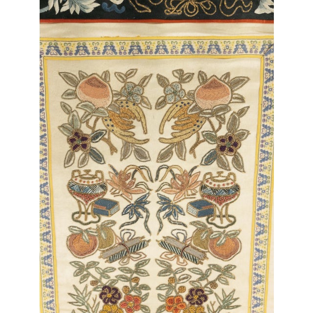 Mid 20th Century Chinese Silk Embroidered Robe Sleeve Panel For Sale - Image 5 of 10