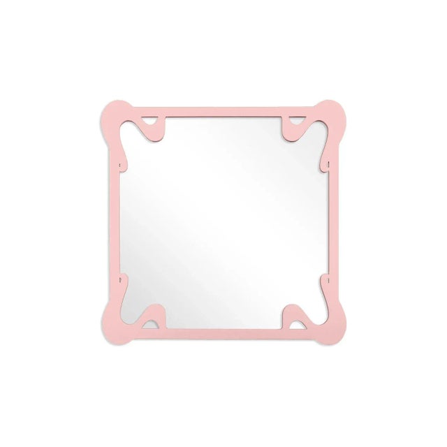Contemporary Fleur Home Carnival St. Roch Square Mirror in Authentic Pink, 24x24 For Sale - Image 3 of 3