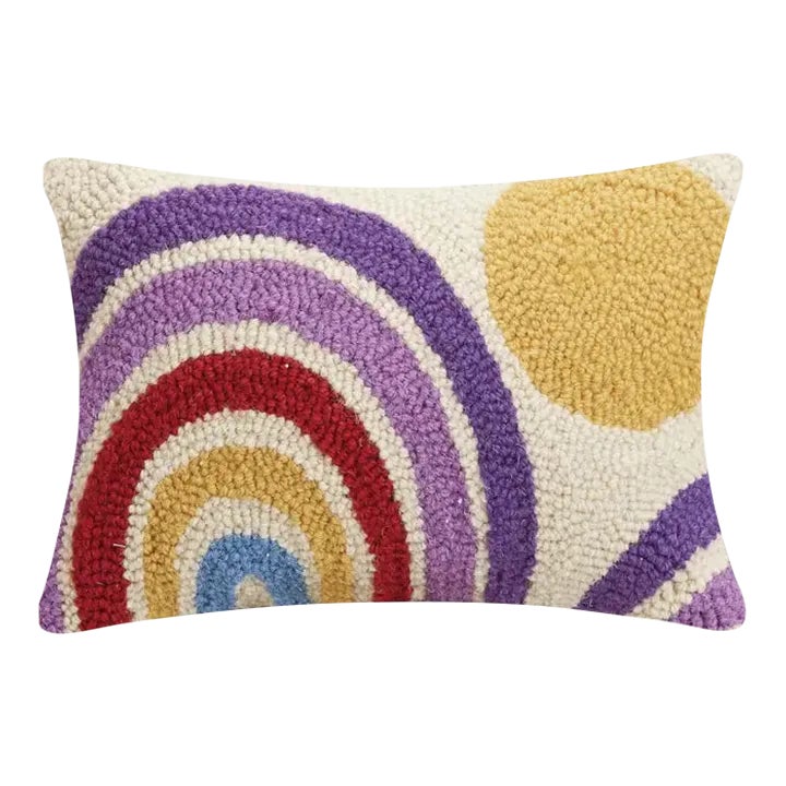 Rainbow And Sun Hook Pillow, 12" x 8" Chairish