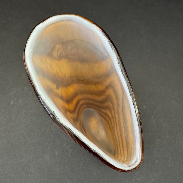 Modern Cased Art Glass Vase With Amber Tiger Stripe Pattern - 8.75” For Sale - Image 11 of 12