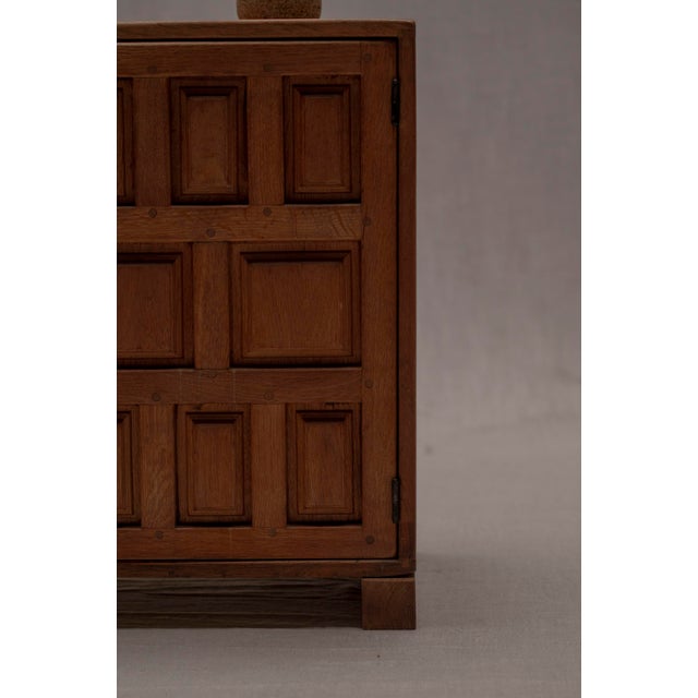 Brutalist Spanish Cabinet in Oak, 1970s For Sale - Image 11 of 13